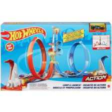 Πίστα Mattel Hot Wheels Loop & Launch, με ένα αυτοκίνητο.