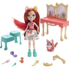 Κούκλα Mattel Royal Enchantimals Victorian Vanity, με αλεπού και αξεσουάρ.