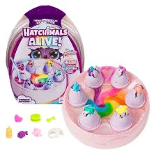 Σετ παιχνιδιού Spin Master Hatchimals Alive Rainbow Hatchery 6 φιγούρες και 12 αξεσουάρ σε φωλιά.