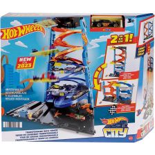 Πίστα Mattel Hot Wheels City Πύργος Μετασχηματισμού 2 σε 1, με ένα αυτοκίνητο.