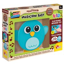 Παιχνίδι για καρότσι, παρκοκρέβατο και καρεκλάκι Lisciani Montessori Wood Musichini Bird.