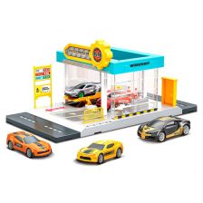 Σετ παιχνιδιού σέρβις αυτοκινήτων Raya Toys Auto Repair, με 4 μεταλλικά αυτοκινητάκια.