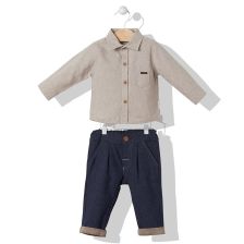 Παιδικό σετ Bebetto Always Cool πουκάμισο και παντελόνι, 3-36 μηνών, K3496.