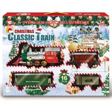 Χριστουγεννιάτικο παιδικό τρενάκι Raya Toys Christmas Classic Train με ράγες, ήχο και φώτα.