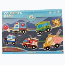 Σετ 6 τεμαχίων παζλ Raya Toys Cars, 24 τεμαχίων, με αξεσουάρ χρωματισμού.