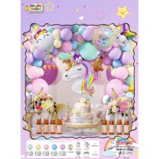 Σετ μπαλονιών για πάρτυ Raya Toys Μονόκερος 131 τεμαχίων.