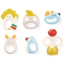 Σετ βρεφικές κουδουνίστρες Raya Toys Shake the Baby Dinosaur, με οδοντοφυΐα, 6 τεμαχίων.