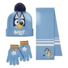 Παιδικό σετ σκούφος, κασκόλ και γάντια Cerda Bluey, 2200010580.