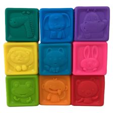 Σετ αισθητηριακά τουβλάκια από καουτσούκ Raya Toys 9 τεμαχίων.
