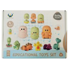 Σετ λαστιχένιων παιχνιδιών μπάνιου Raya Toys Δεινόσαυροι και Θαλάσσια Ζώα, 8 τεμαχίων.