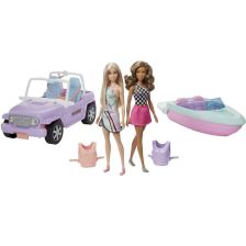 Σετ κούκλες Mattel Barbie Doll Ride, με τζιπ και βάρκα.