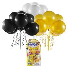 Σετ μπαλονιών πάρτυ Zuru Bunch o Balloons Party Refill Balloons, μαύρα, χρυσά, λευκά, Αυτοσφραγιζόμενα, 24 τεμαχίων.