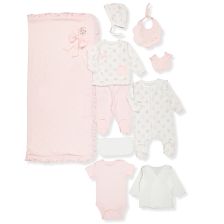 Σετ μαιευτηρίου Bebetto Flowers, Σομόν, 10 τεμαχίων, 0-3 μηνών, Z1025.