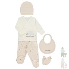 Σετ για νεογέννητο Bebetto LAZZZY SHEEP, 5 τεμαχίων, 0-3 μηνών, Z896.