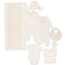 Σετ μαιευτηρίου Bebetto Little Lady, Εκρού, 10 τεμαχίων, 0-3 μηνών, Z1050.