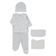 Σετ μαιευτηρίου για πρόωρα νεογέννητα Bebetto Happy Animal, 5 τεμαχίων, 0-1 μηνών, Z1136.