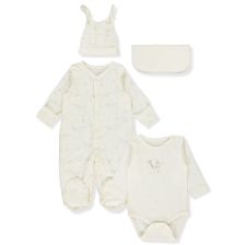 Σετ μαιευτηρίου για πρόωρα νεογέννητα Bebetto Organic Farm, Εκρού, 4 τεμαχίων, 0-1 μηνών, Z991.