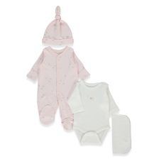 Σετ μαιευτηρίου για πρόωρα νεογέννητα Bebetto Organic Sleepy Sheepy, 4 τεμαχίων, 0-1 μηνών, Z1075.