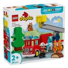 Κατασκευές LEGO DUPLO Πυροσβεστικό όχημα με μάνικα και πυροσβέστη, 10473.