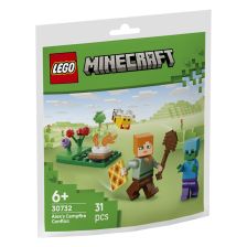 Κατασκευές LEGO Minecraft Σύγκρουση κοντά στην κατασκήνωση με φωτιά με τον Alex 30732.