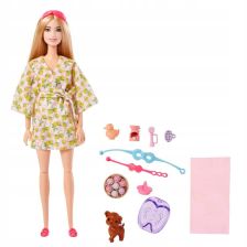 Κούκλα Mattel Barbie Wellness Self-Care Spa Day, με αξεσουάρ.