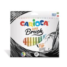 Μαρκαδόροι πινέλο CARIOCA Super Brush, 20 χρωμάτων.