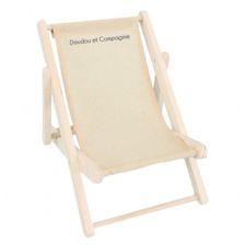 Μίνι ξύλινη καρέκλα για κούκλες Doudou τύπου ξαπλώστρας.