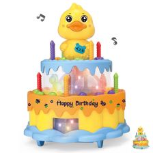 Μουσικό παιχνίδι Raya Toys Περιστρεφόμενη τούρτα γενεθλίων Παπάκι, με φωτάκια.