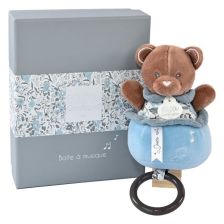 Μουσικό λούτρινο παιχνίδι Doudou Bohaime, Αρκουδάκι, 20 εκατοστών, Μπλέ.