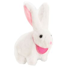 Μουσικό λούτρινο παιχνίδι Raya Toys Λαγουδάκι που περπατάει με φωτιζόμενα αυτάκια.