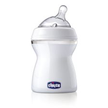 Μπιμπερό CHICCO Natural Feeling με θηλή σιλικόνης, 2 σταγόνες 250ml.