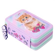 Κασετίνα σχολική St. Majewski My Little Friend Pastel Kitty, 3 θέσεων, πλήρες.