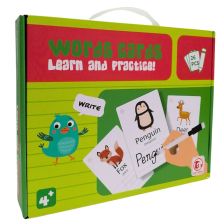 Εκπαιδευτικές κάρτες με μαρκαδόρο Raya Toys Learn and Practice Αγγλικές λέξεις, 26 τεμαχίων.