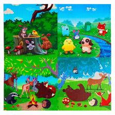 Παζλ δαπέδου Raya Toys Ζώα του δάσους, 120 x 120 εκατοστών, 4 τεμαχίων.