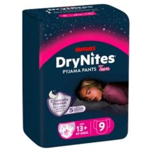 Пелени гащички HUGGIES DryNites Pyjama Pants 13+ години, 49-60 кг, 9 бр. момиче