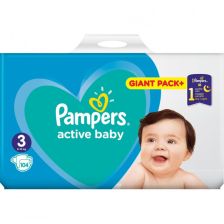 Πάνες Pampers Active Baby Midi Giant Pack + 3 6-10 kg 104 τεμ.