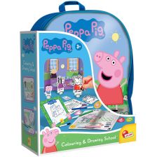 Σετ ζωγραφικής και χρωματισμού Lisciani Peppa Pig σε σακίδιο, με αξεσουάρ.