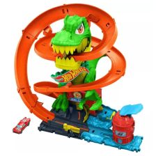 Πίστα Mattel Hot Wheels City Μάχη με T-Rex, με αυτοκινητάκι.