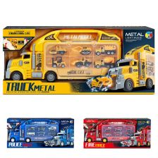 Πίστα Raya Toys Μεταλλικός μεταφοράς αυτοκινήτων με 6 αυτοκίνητα, με μουσική και φώτα.