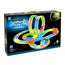 Πίστα Raya Toys Neon Glow που μεταμορφώνεται με αυτοκίνητο με φώτα LED