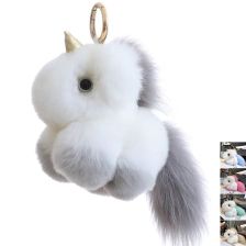 Λούτρινο μπρελόκ Raya Toys Μονόκερος, φυσική τρίχα, 12 εκατοστών.