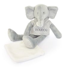 Λούτρινο παιχνίδι αγκαλιάς Doudou Sweetie Elephant Ελεφαντάκι με μαντηλάκι 25 εκατοστών, DC4188.