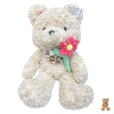 Λούτρινο Αρκουδάκι Raya Toys με λουλούδι, 65 εκατοστών.