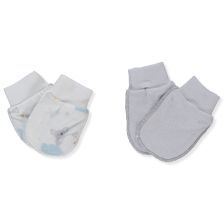 Βρεφικά γάντια Bebetto Stars και koalas Γκρι, 2 ζευγάρια, 0-3 μηνών, C1133.