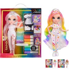 Κούκλα MGA Rainbow High Color & Create με μαλλιά και ρούχα για χρωματισμό, με 7 αξεσουάρ, 27 εκατοστών.