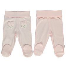 Παντελόνι βρεφικό με κλειστό ποδαράκι Bebetto FLOWERING BEAR 2 τεμ. 0-9μ. T2358