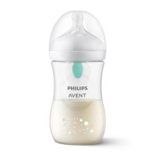 Βρεφικό μπιμπερό Avent Natural Response με βαλβίδα AirFree, 260 ml, 1+ μηνών, Αστέρια και αρκουδάκι, SCY673/82.