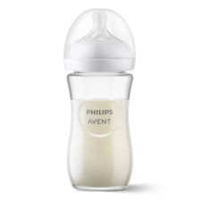 Γυάλινο βρεφικό μπιμπερό φαγητού Avent Natural Response 240 ml, 1+ μηνών SCY933/01.