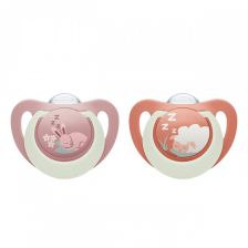 Πιπίλες σιλικόνης Nuk First Choice Night, 0-6 μηνών.