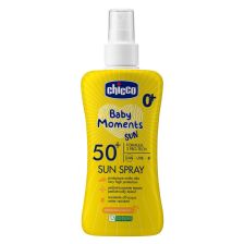 Βρεφικό αντηλιακό σπρει Chicco Baby Moments, 6 μηνών +, SPF 50+, 150 ml.